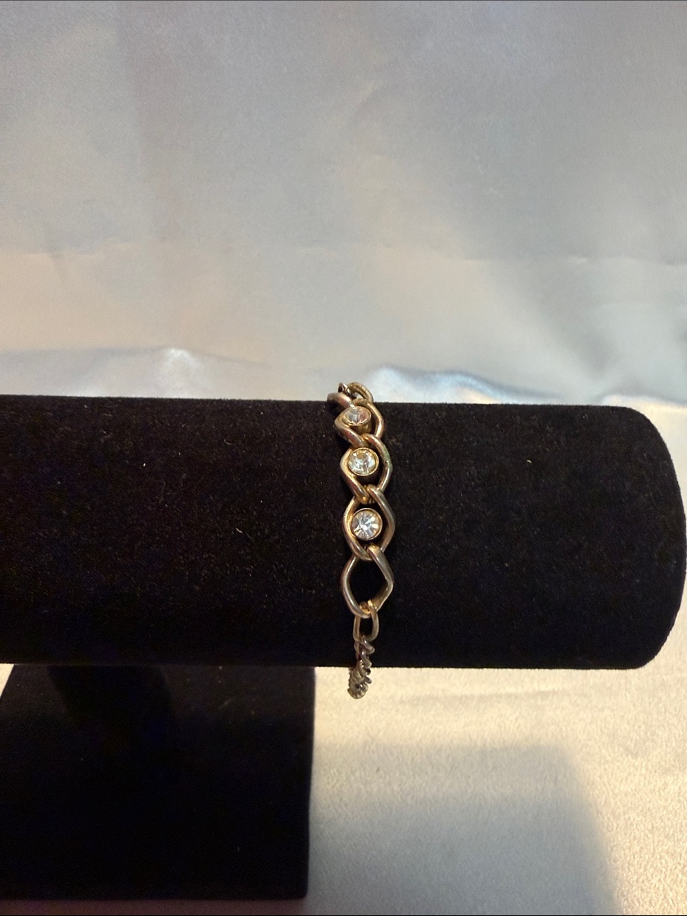 Source Unknown Gold Crystal Link Bracelet